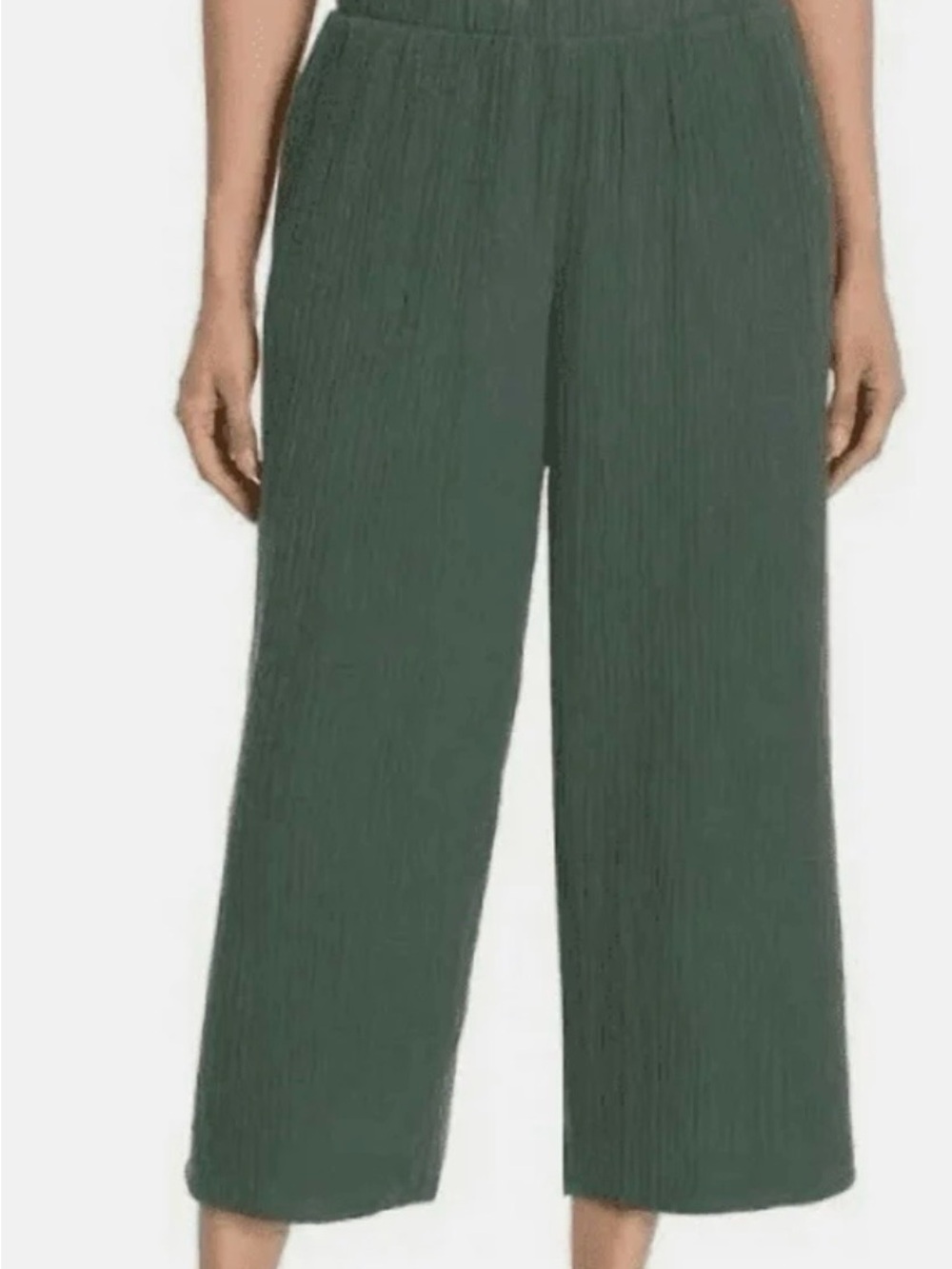 Jessica Simpson Olive Green Cropped Wide-Leg Pants